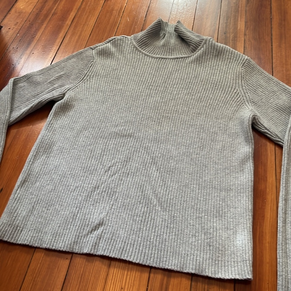 Y2K Calvin Klein CK Jeans Ribbed Turtleneck Sweater - Picture 2 of 7